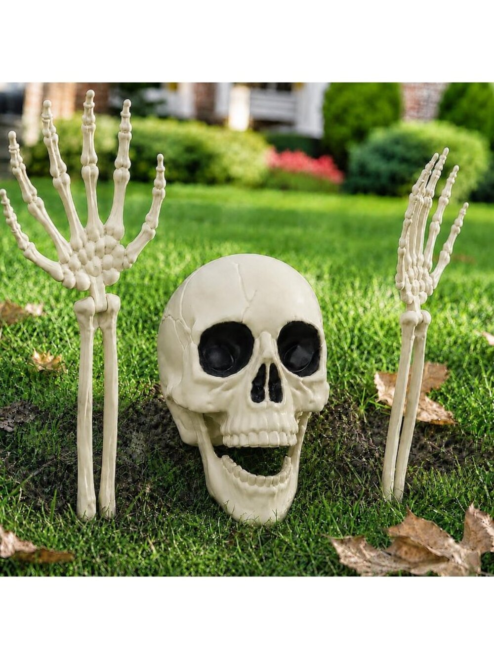 3 PCS Halloween Skeleton Decorations Outdoor Realistic Skeleton and Skull Head
